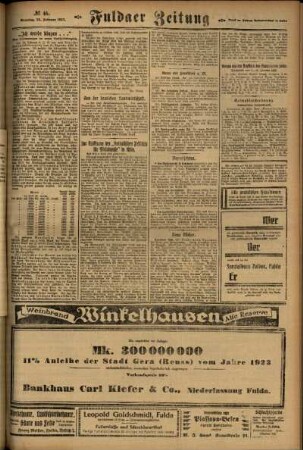 Zweite Ausgabe vom Sonntag, den 25. Februar 1923.