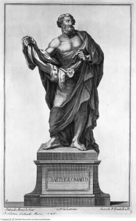 Le statue de' dodici apostoli esistenti nella Basilica Lateranense scolpite da celebri autori, San Giovanni in Laterano, der heilige Bartholomäus