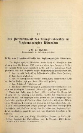 Der Personalkredit des ländlichen Kleingrundbesitzes in Deutschland : Berichte und Gutachten. 2, Mittel- und Norddeutschland