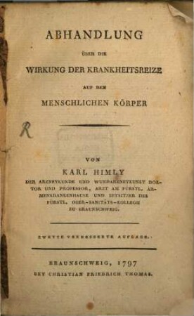 Abhandlung Über Die Wirkung Der Krankheitsreize Auf Den Menschlichen Körper