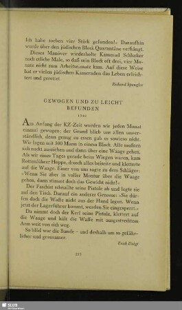 Gewogen Und Zu Leicht Befunden