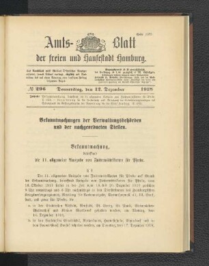 No. 296, 12. Dezember 1918