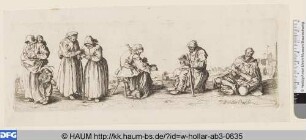 Vier Bettlerinnen und zwei Bettler