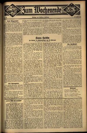 Zweite Ausgabe vom Sonntag, den 17. Februar 1935.