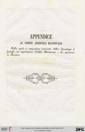 Appendice al codice artistico Mantovano