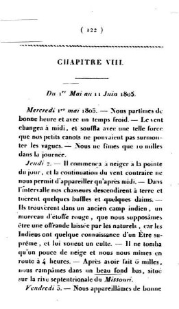 Du 1er Mai au 11 Juin 1805.