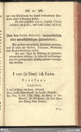 Von den Verbis defectivis (magelhaften oder unvollständigen Zeitwörtern)