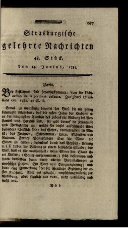 48. Stück, den 14. Junius, 1783.