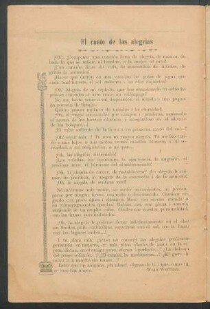 El canto de las alegrías