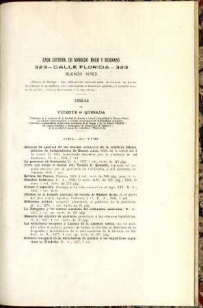 Obras de Vicente G. Quesada