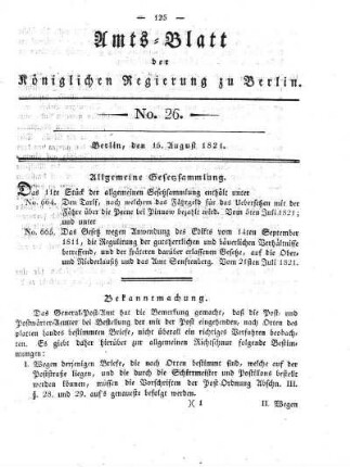 No 26, 16. August 1821