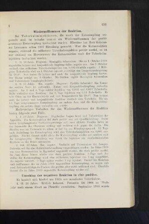 Wiederaufflammen der Reaktion.