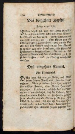Das dreyzehnte Kapitel. Solus cum sola.