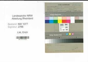 Entnazifizierung Erich List , geb. 00.00.0000 (Polizist)