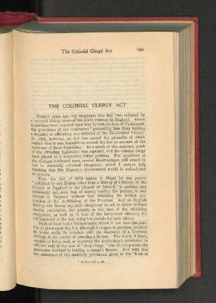 The Colonial Clergy Act.