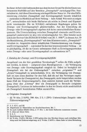 a) Originäre Zwangshaft