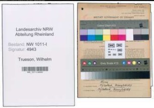 Entnazifizierung Wilhelm Trueson , geb. 01.04.1903 (Technischer Angestellter)