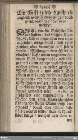 Ein Gifft wird durch ein ungleiches Gifft ausgetilget, durch gleichmässiges aber vermehret