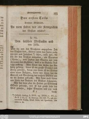 Dritter Abschnitt. An wem finden wir alle Kennzeichen des Messias erfüllet?