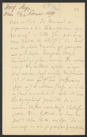 Brief an B. Schott's Söhne : 21.02.1891