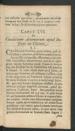 Caput XVI. De Conditione Animarum apud Inferos in Genere.