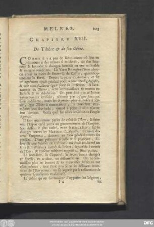 Chapitre XVII. De Tibére & de son Génie.