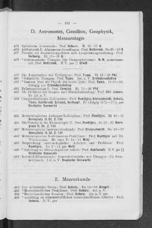 D. Astronomie, Geodäsie, Geophysik, Meteorologie