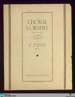 Choral-Vorspiel für Klavier "O Haupt voll Blut und Wunden" : op. 24