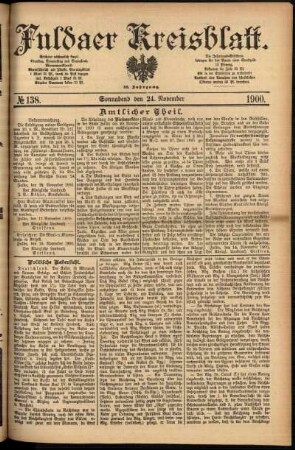 Ausgabe vom Samstag, den 24. November 1900.