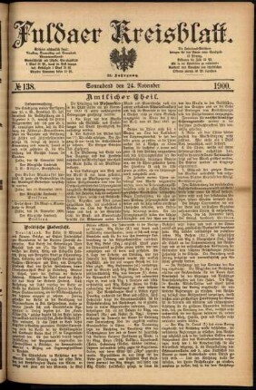Ausgabe vom Samstag, den 24. November 1900.