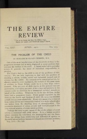 Vol. 21. April 1911. No. 123.