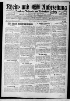 Rhein- und Ruhrzeitung : Tageszeitung für das niederrheinische Industriegebiet und den linken Niederrhein : das Blatt der westdeutschen Binnenschiffahrt