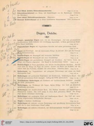 Degen, Dolche (Nr. 380-421a)