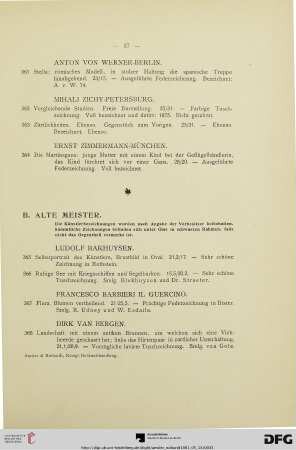 B. Alte Meister (Nr. 365-420)