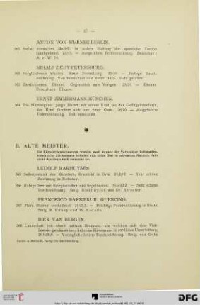 B. Alte Meister (Nr. 365-420)