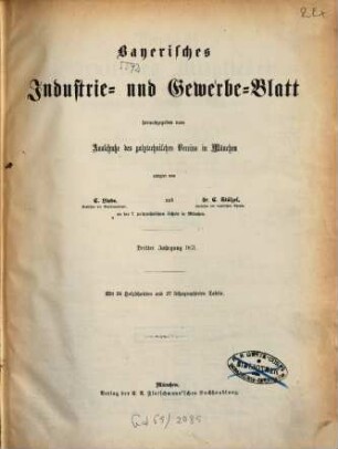 Bayerisches Industrie- und Gewerbeblatt. 3, 3. 1871
