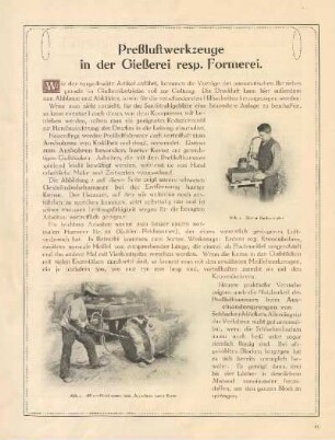 Preßluftwerkzeuge in der Gießerei resp. Formerei