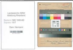 Entnazifizierung Hermann Ten Dam , geb. 26.05.1901 ()