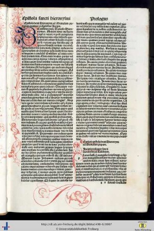 Epistola Sancti Hieronymi.