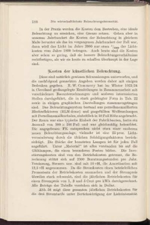 Kosten der künstlichen Beleuchtung.