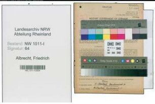 Entnazifizierung Friedrich Albrecht , geb. 15.03.1889 (Postbetriebsassistent)