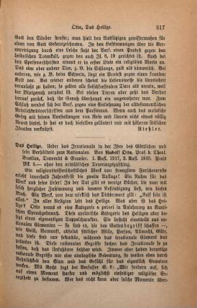 317-318 [Rezension] Otto, Rudolf, Das Heilige