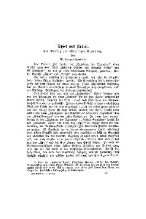 Spiel und Arbeit : ein Beitrag zur ästhetischen Erziehung