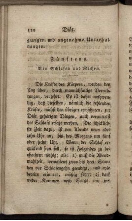 Fünftens. Von Schlafen und Wachen