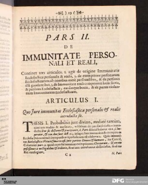 Pars II. De Immunitate Personali Et Reali