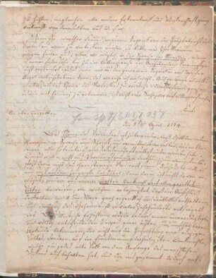 An eben denselben. den 8ten April 1774.