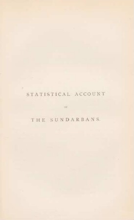Statistical account of the Sundarbans