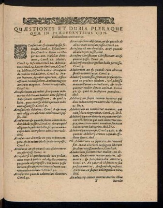 Quaestiones Et Dubia Pleraque Quae In Praecedentibus Conclusionibus continentur.