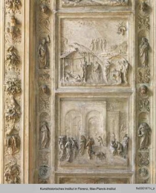 Gipsabguss von Ghibertis Paradiestüren des Florentiner Baptisteriums