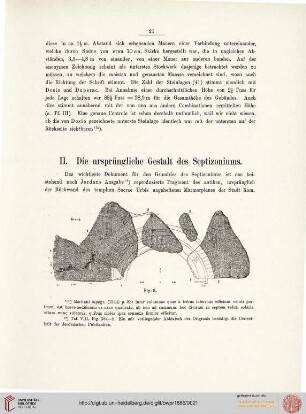 II. Die ursprünglich Gestalt des Septizoniums